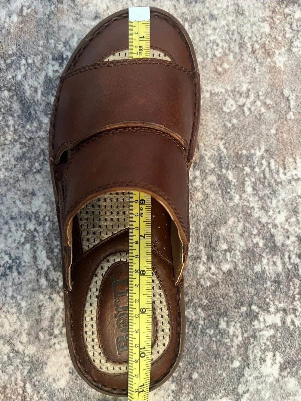 Born Brown Leather Men’s Slide Sandals
